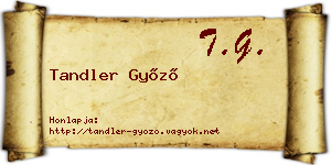 Tandler Győző névjegykártya